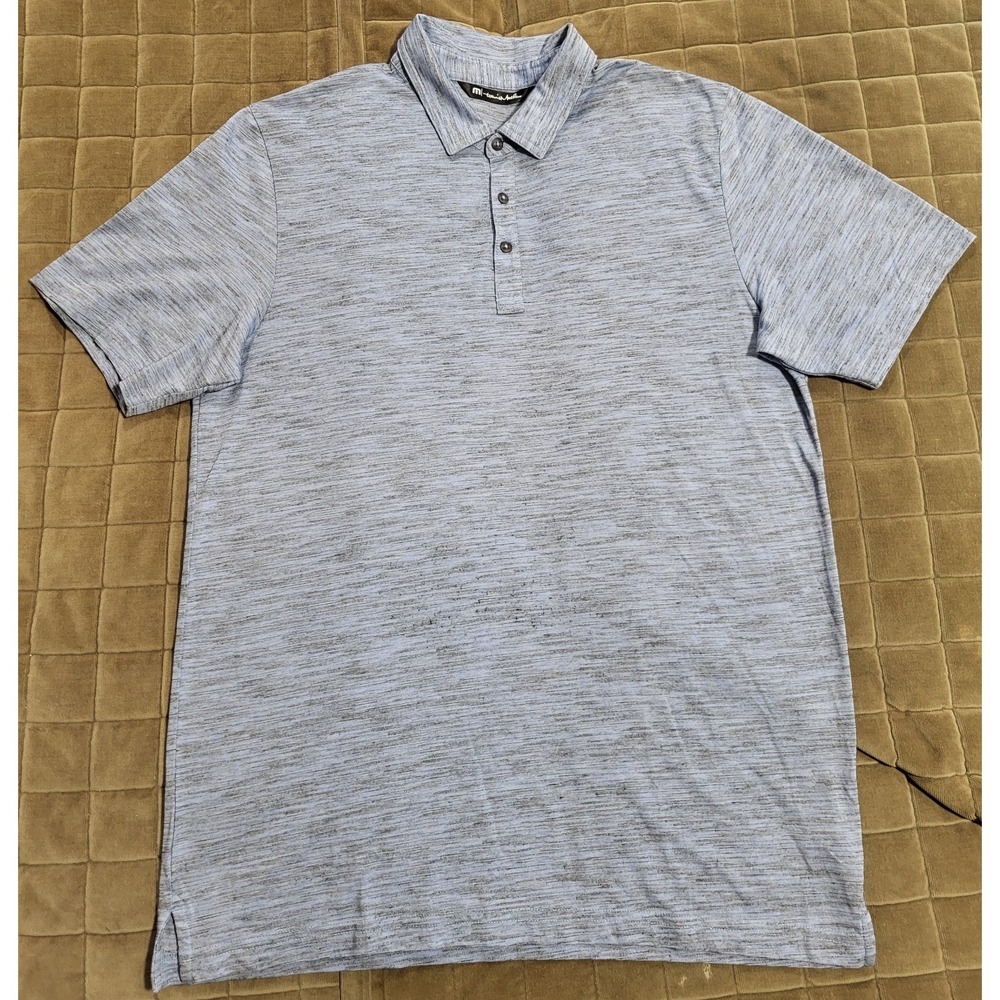 Travis Mathew Polo Shirt Mens Large Blue Performance Golf Preppy Stretch